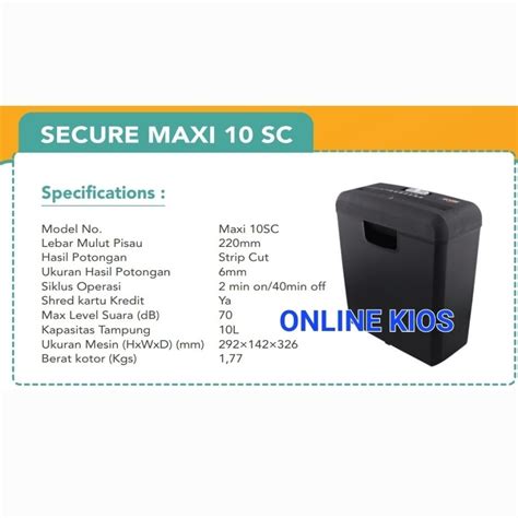 Jual Mesin Penghancur Kertas SECURE MAXI 10 SC Strip Cut Paper