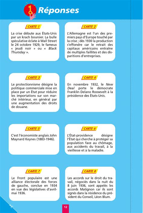 Objectif BAC Fiches détachables Histoire Géographie TRONC COMMUN