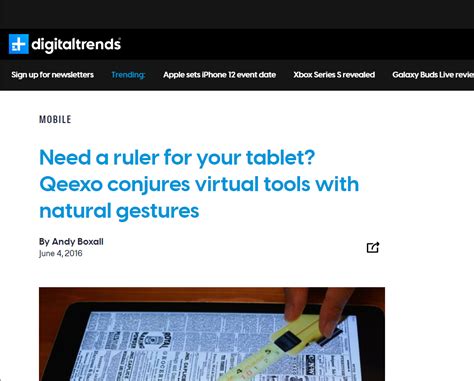 Qeexo Conjures Virtual Tools With Natural Gestures Sensei By Tdk