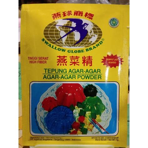 Jual Tepung Agar Agar Swallow Globe Gram Burung Walet Bola Dunia Agar