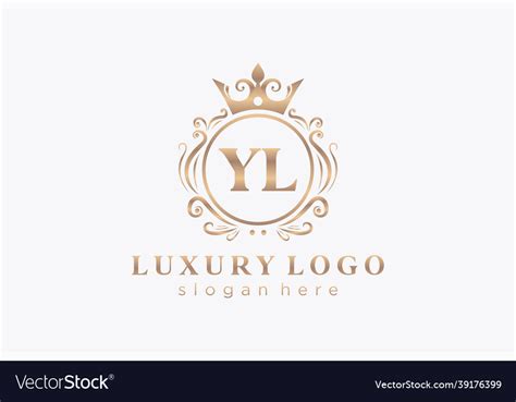 Initial Yl Letter Royal Luxury Logo Template Vector Image