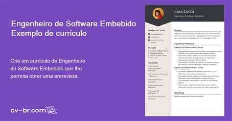 Exemplo De Curr Culo De Engenheiro De Software Incorporado Guia Gratuito