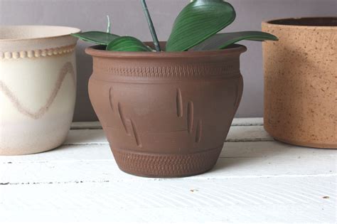 Ethno Übertopf Vintage braun Keramik Boho Boheme flowerpot ceramic