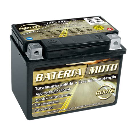 Bateria Moto Route 3ah Route YTX4L BS Honda Biz 100 Cg 125