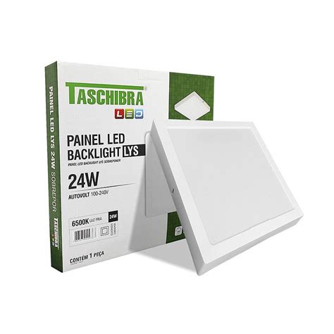 Painel De Led Sobrepor Quadrado Lys W Luz K Taschibra Suavi