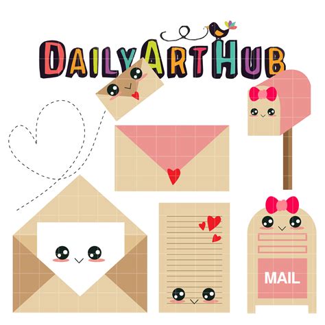 Cute Mail For Valentines Clip Art Set – Daily Art Hub – Free Clip Art ...