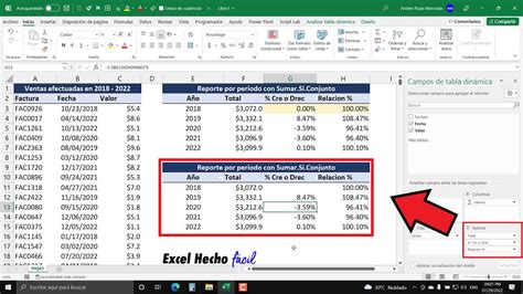 Cómo Calcular la Variación Porcentual con Tablas Dinámicas en Excel