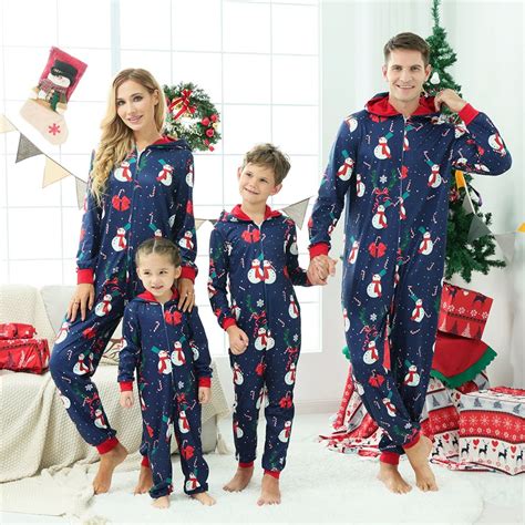 Family Matching Christmas Onesies Hooded Onesie Pajamas for Adult Kid ...