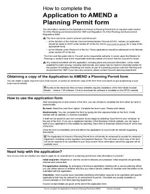 Fillable Online Application To Amend A Planning Permit Form Fax Email