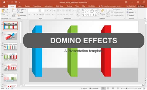 animated domino effects powerpoint template - FPPT