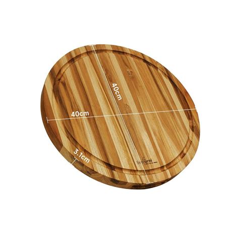 WarmieHomy 15 8 In X 15 8 In Round Teak Cutting Board Reversible