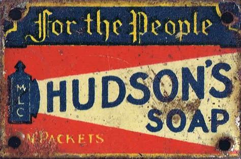 Filehudsons Soap Tinplate Sign 1930s The Brighton Toy And