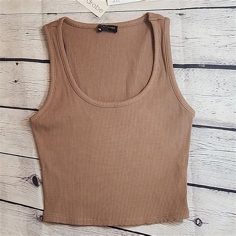 Naked Wardrobe Tops Naked Wardrobe Ribbed Crop Snatched Tank Nude