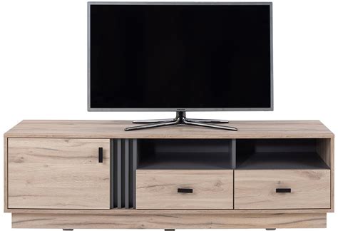 Allmo AL6 TV Komoda 1 Vrata 2 Fioke 2 Otvora 155x40x45 Cm Hrast Tamno