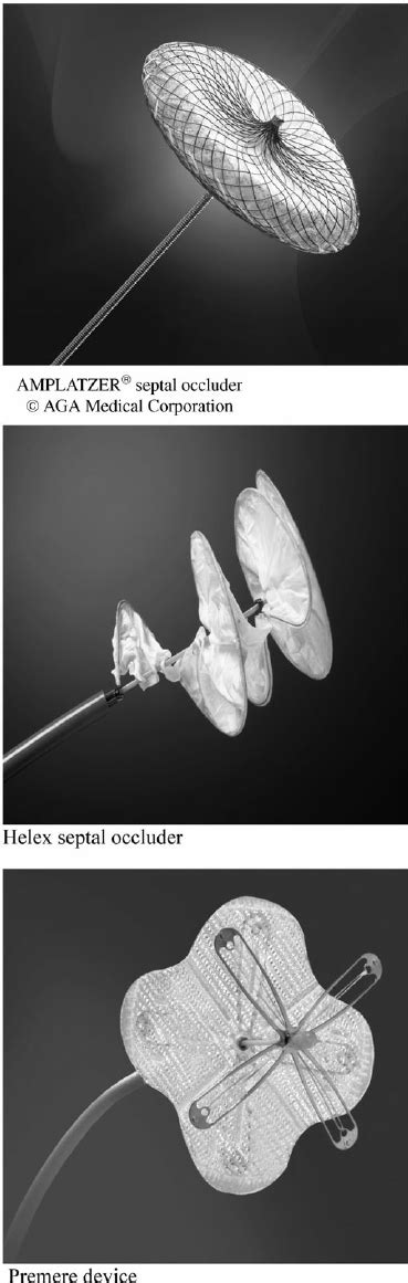 Amplatzer W And Helex Septal Occluder Designed For Asd Closure