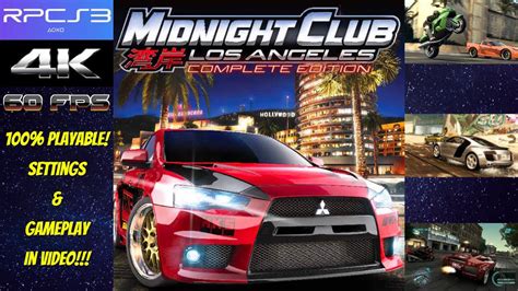 Midnight Club Los Angeles Rpcs Gameplay Settings Playable K