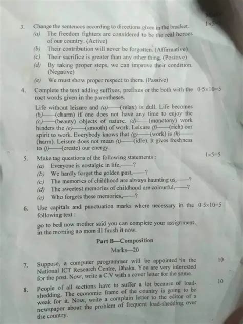 Ssc English Nd Paper Question Solution Barisal Board Get