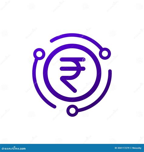 Digital Rupee EINR Icon Indian Currency Vector Stock Illustration