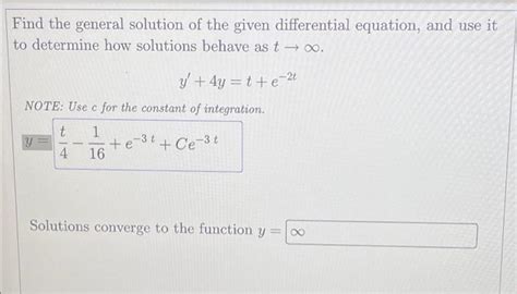 Solved Find The General Solution Of The Given Differential