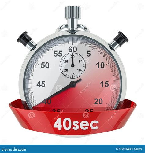 Stopwatch With 40 Seconds Timer 3d Rendering Stock Illustration Illustration Of Plate Round