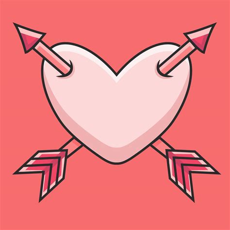 A Heart With Two Arrows Illustration 2424846 Vector Art At Vecteezy