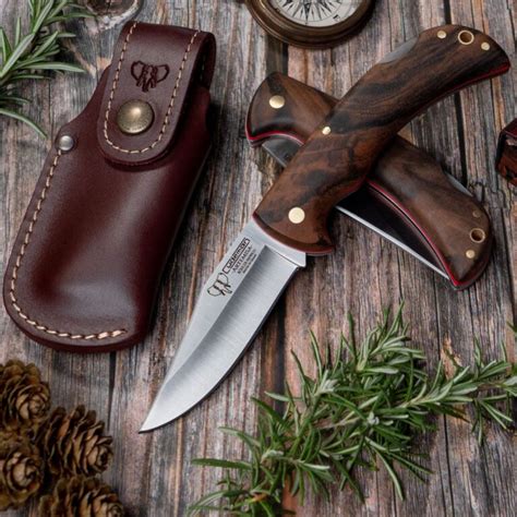 Cudeman Walnut Folding Knife With Leather Pouch Blades Co Uk