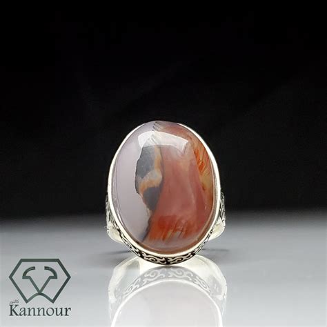 Islam Silver Ring With Mucofl Aqeeq Stone For Men Kannour