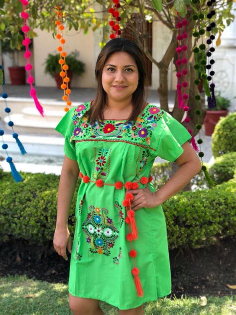 Mexican Embroidered Dress Mexican Embroidery Dress Floral - Etsy