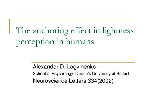 PPT The Anchoring Effect In Lightness Perception In Humans PowerPoint