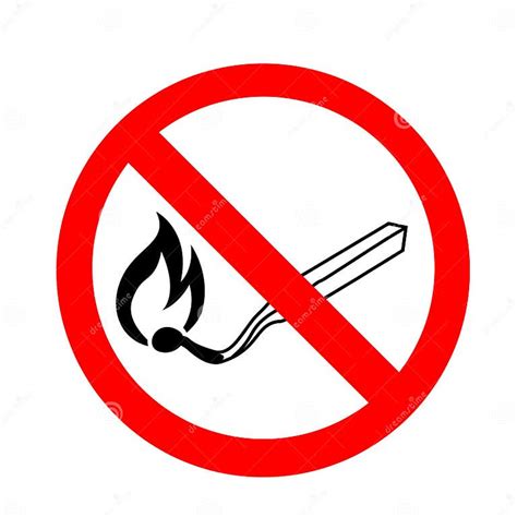 No Fire Sign Vector No Open Flame Sign Vector Illustration Stock