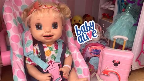 Baby Alive Packing Diaper Bag And Suitcase For Summer Camp Youtube