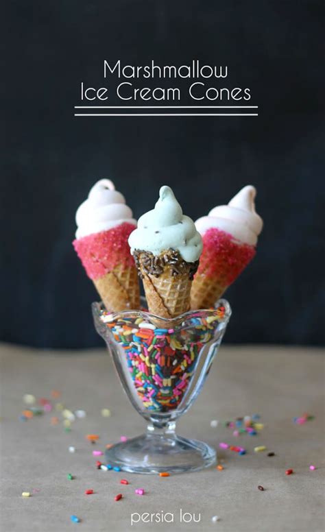 Marshmallow Ice Cream Cones Tutorial Persia Lou