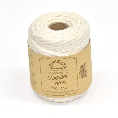 Everlasto 34/3 Natural Cotton Macrame Twine 50m Spool. | Rope Source