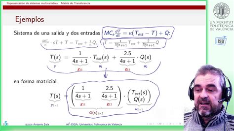 Representación en Matriz de Transferencia de sistemas multivariables