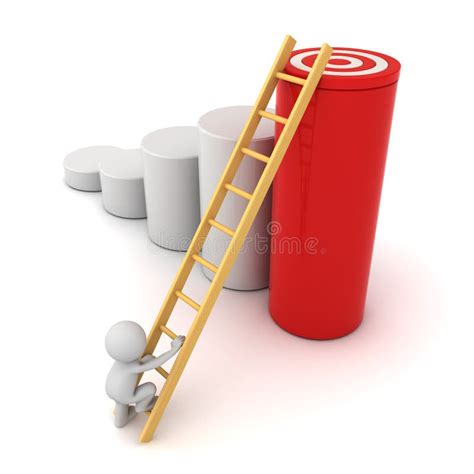 3d Man Climbing Ladder To Goal Stock Illustrations 107 3d Man