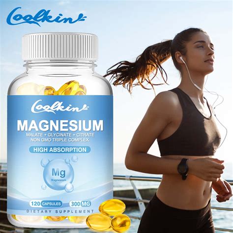 Coolkin Triple Magnesium Complex Magnesium Malate Glycinate Citrate Muscle Health 30 60