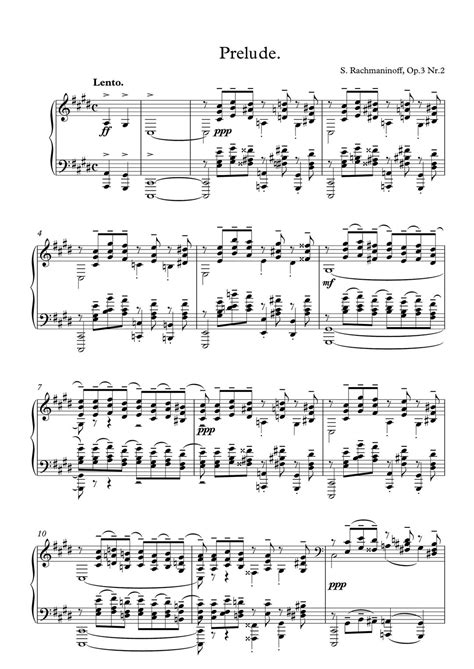 Rachmaninoff Prelude In C Minor Op No Piano Sheet Music Classical