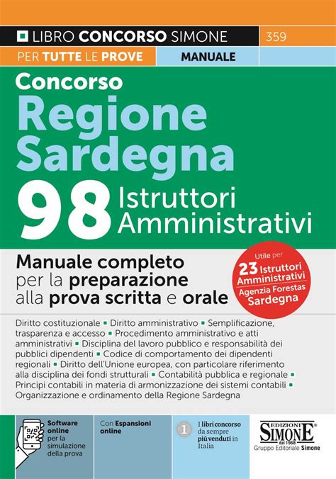 Concorso Regione Sardegna 98 Istruttori Amministrativi Manuale