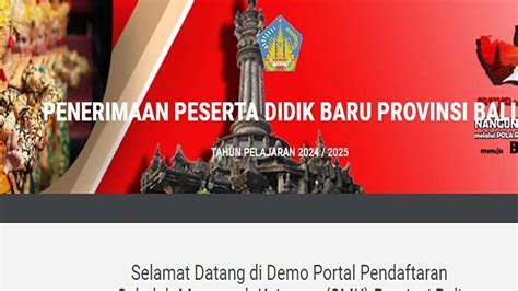 Tanggal Dibuka Pendaftaran PPDB SMA SMK 2024 Bali Jalur Zonasi