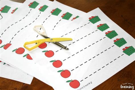 Apple Harvest Apple Cutting Practice Worksheets Look Were Learning