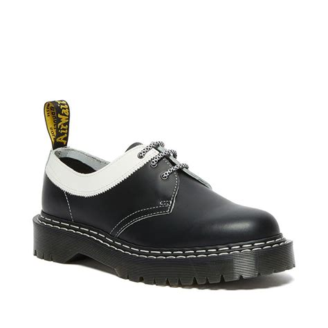 Dr Martens 1461 Bex Smooth Contrast Leather Oxford Shoes In Black