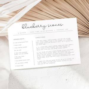 Printable Recipe Cards Etsy Worksheets Library