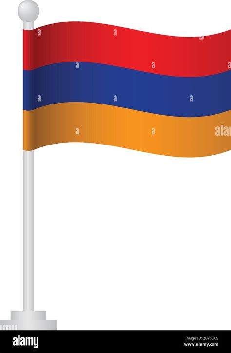 Armenia flag. National flag of Armenia on pole vector Stock Vector ...