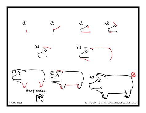 How To Draw A Pig - Art For Kids Hub - | Art for kids hub, Pig art, Art ...