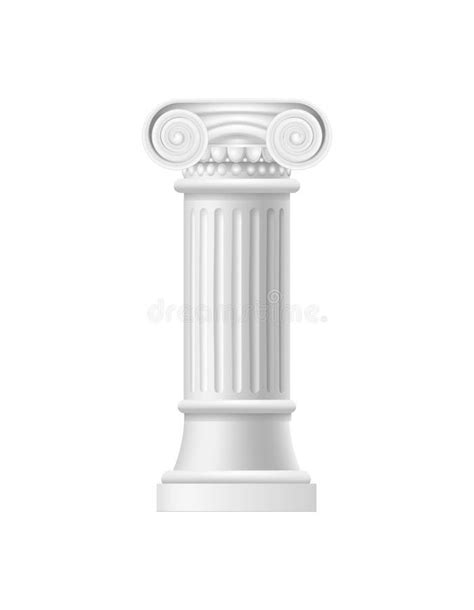 Ionic Realistic Antique Greek Temple With Columns Stock Vector