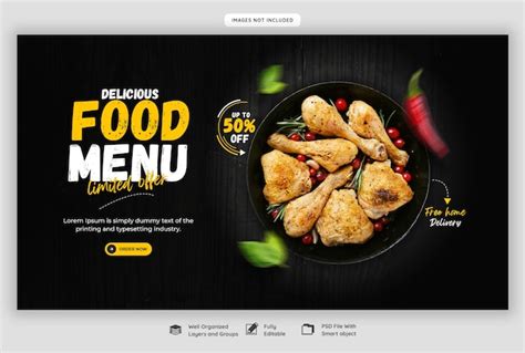 Food Menu And Restaurant Web Banner Template Hd Stock Images