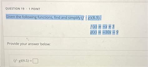 Solved Question Pointgiven The Following Functions Chegg