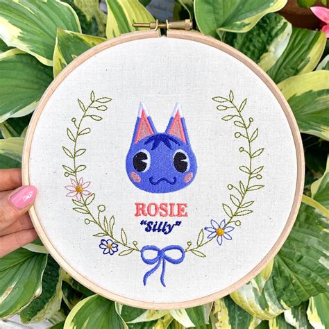 Rosie Animal Crossing Fan Art Embroidered Frame Wall | Etsy