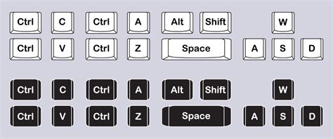 Conjunto De Combinaciones De Teclas De Computadora Iconos De Conjunto De Comandos Conjunto De