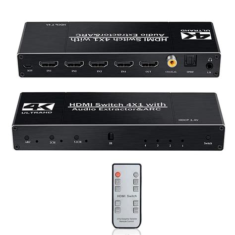 V K Hdmi Switch X In Out Hdmi Switcher With Arc Spdif Coaxial